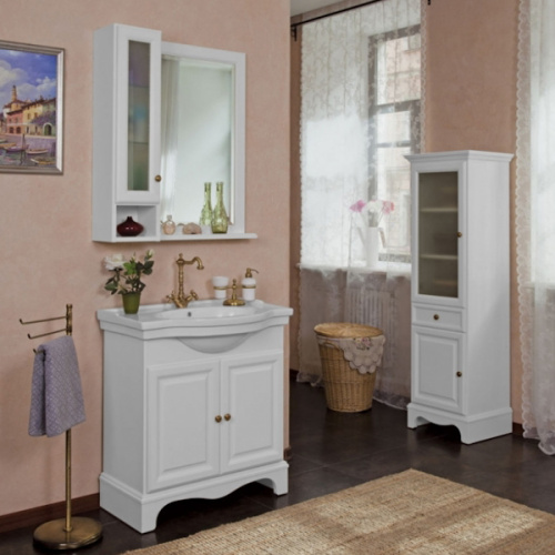 Пенал для ванной, петли слева, цвет белый матовый, фурнитура бронза, La Beaute Michel index_1 - фото 3