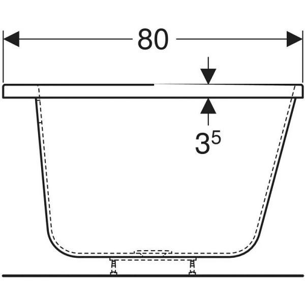 Ванна акриловая Geberit myDay 650580000, 180 х 80 см, белая - фото 4