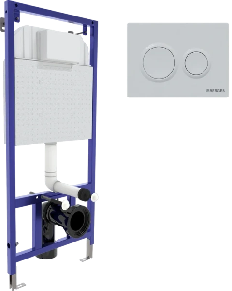 Инсталляция для унитаза BERGES Novum кнопка белая, с кнопкой - фото 5