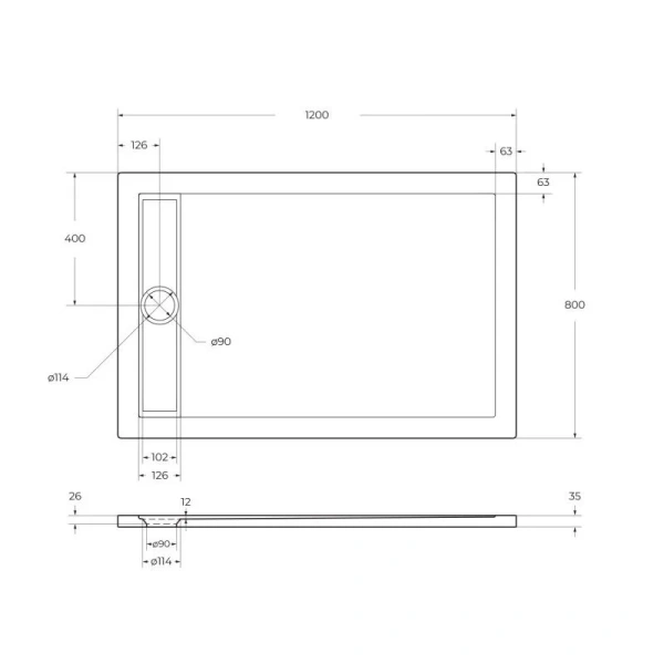Душевой поддон BelBagno Due 120x80 см белый - фото 2