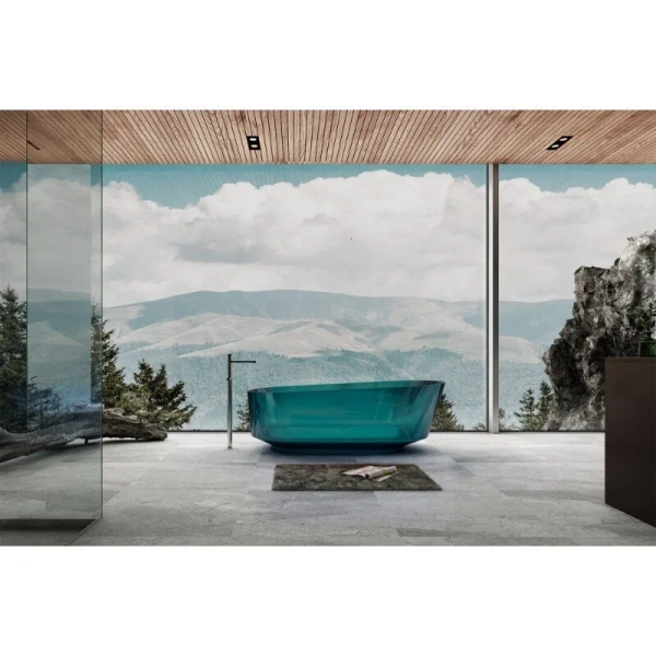 Ванна из полиэфирной смолы Abber Kristall 170x80 см бирюзовая, современныe, hi-tech - фото 2