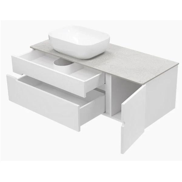 Тумба под раковину подвесная Misty Роял 120 см белая, 120 см - фото 6