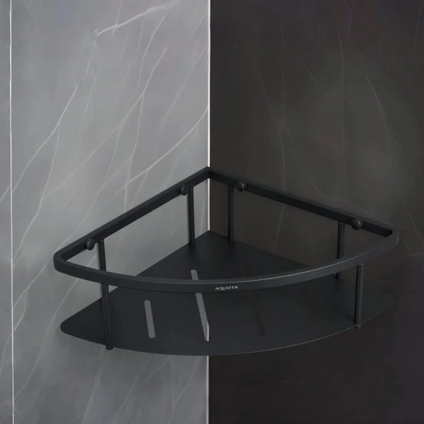 Полочка для ванной Акватек черная матовая - фото 3