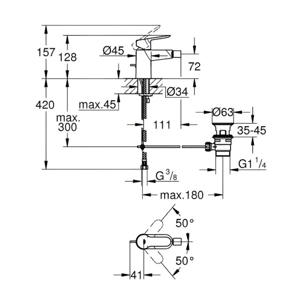 Смеситель для биде Grohe BauEdge 23331000 - фото 2
