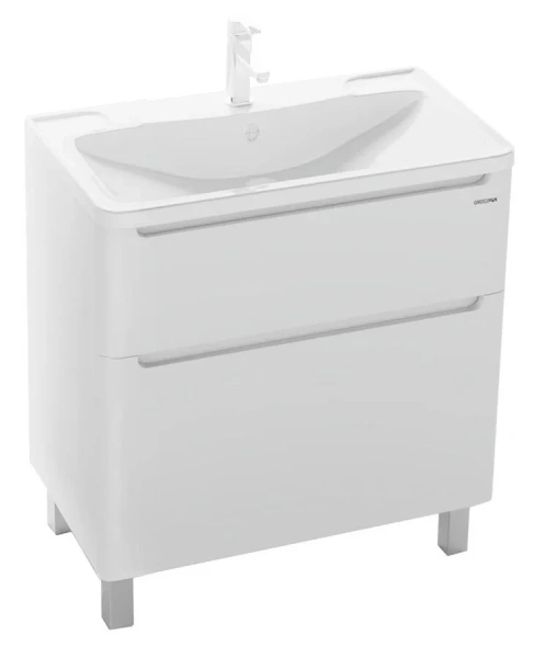 Тумба с раковиной напольная Grossman Адель 108007 80 см белая