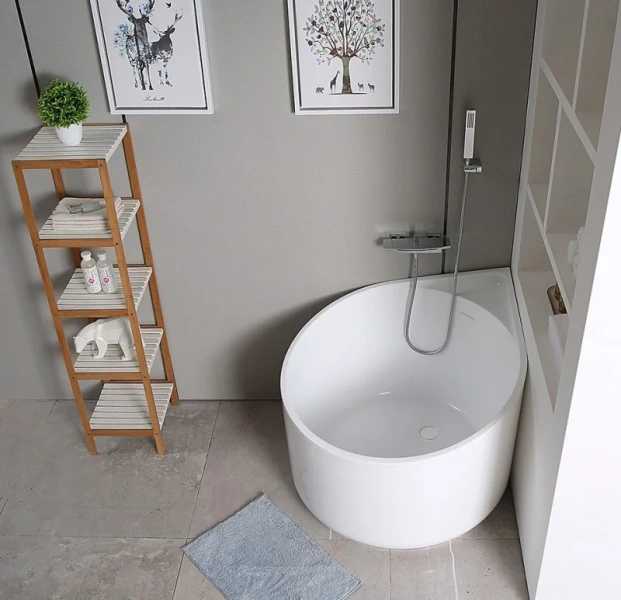 Акриловая ванна Abber 95х95 см круглая, без гидромассажа, маленькие, глубокие - фото 5