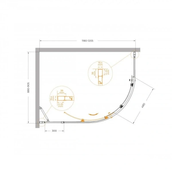 Душевой уголок Cezares Molveno 120х100 см прозрачное стекло - фото 2