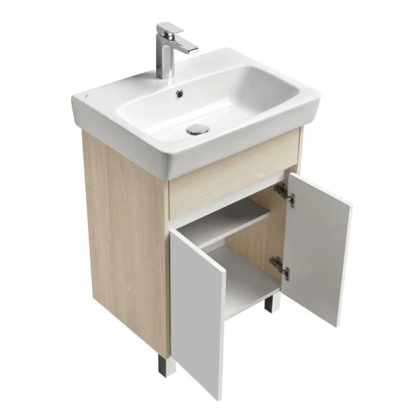 Тумба с раковиной напольная Акватон Верди 60 см белая/ясень фабрик - фото 2