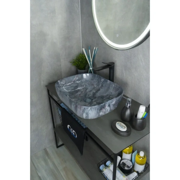 Раковина GID Geometrico K397G124 50 см под камень, в форме чаши, прямоугольной формы - фото 5