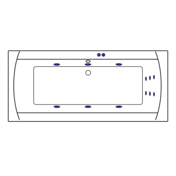 Ванна гидромассажная Excellent Aquaria Lux Line 180 x 80 см, белый/золото, WAEX.AQU18.LINE.GL - фото 3