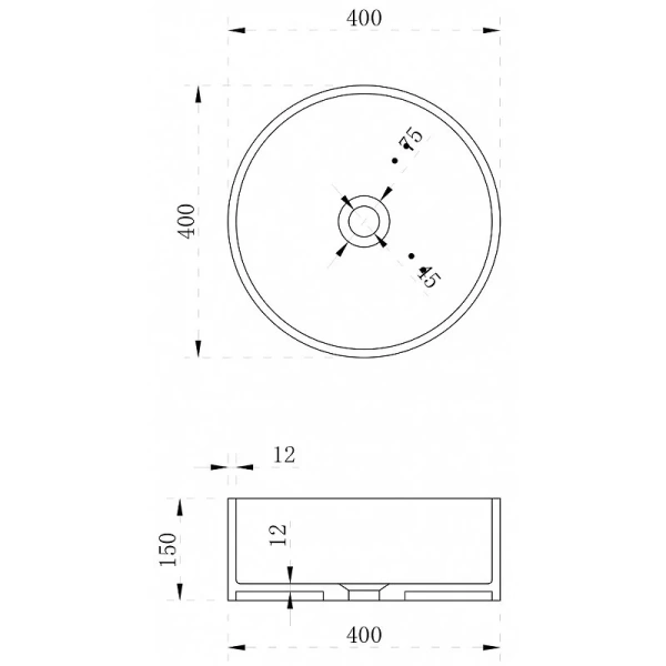 Раковина Abber Stein 40 см белая матовая - фото 2