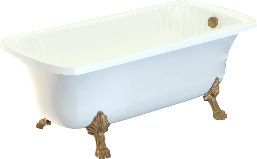 Ванна из искусственного камня Migliore Olivia 174х80 см фурнитура бронза - фото 2