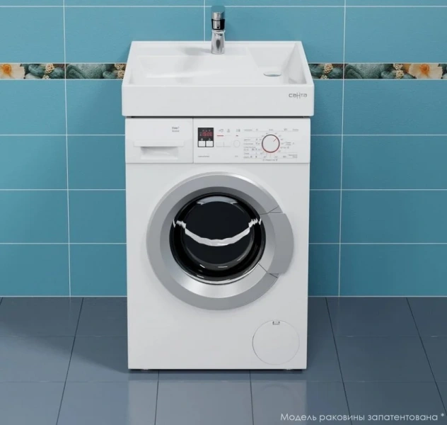 Раковина над стиральной машиной СанТа Юпитер 60 см белая - фото 4