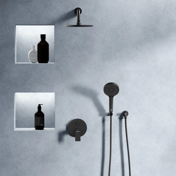 Душевой комплект Damixa Apollo черная матовая, современные, hi-tech index_1 - фото 9