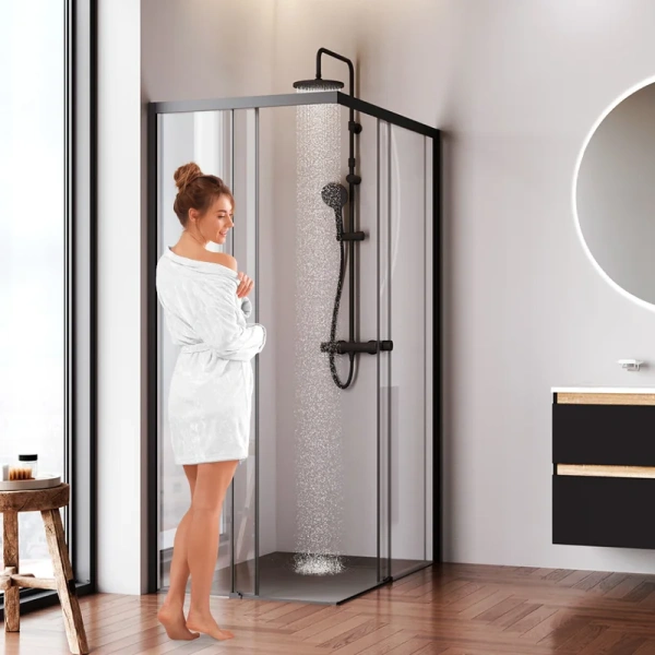 Душевой уголок Am.Pm X-Joy 120x80 см профиль черный, 120х80 - фото 5
