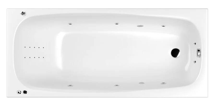 Ванна гидромассажная Whitecross Layla 170 x 75 см, SMART NANO, хром, белый, 0102.170075.100.SMARTNANO.CR - фото 1