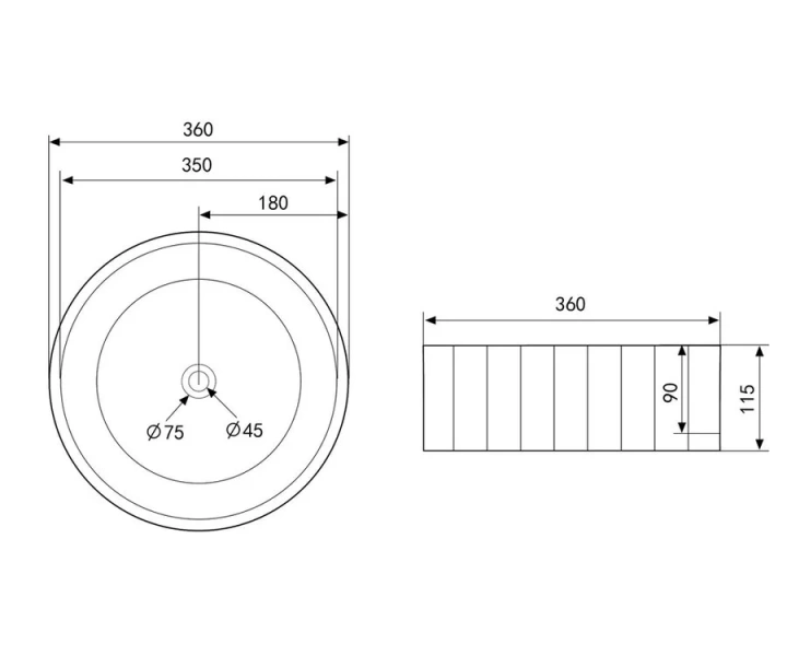 Раковина Abber Bequem 36 см белая, современные, hi-tech - фото 2