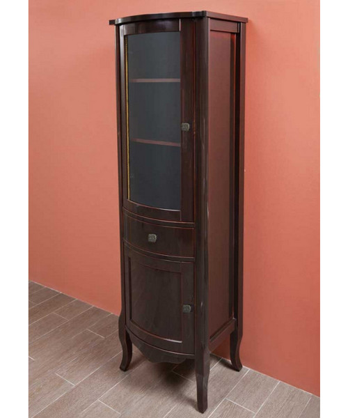 Шкаф, петли слева, цвет тёмное дерево глянец, фурнитура состаренное серебро, La Beaute Joanna - фото 1