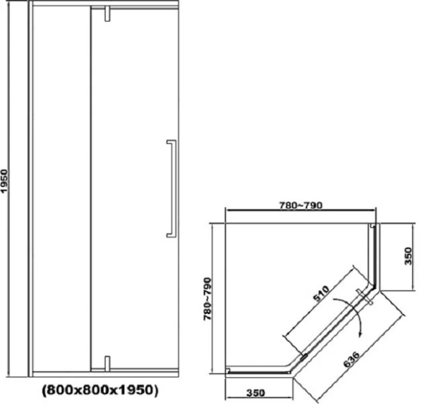 Душевой уголок RGW Stilvoll SV-81 32328188 80х80 см распашная дверь, многоугольные - фото 2