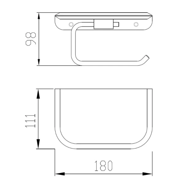 Бумагодержатель Abber Nord черный матовый, современные, hi-tech - фото 2