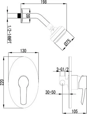 Смеситель для душа Lemark Atlantiss LM3220C - фото 2
