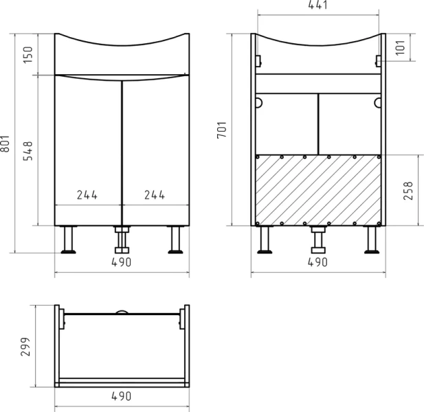 Тумба под раковину напольная Misty Смайл 50 см белая, 50 см - фото 6