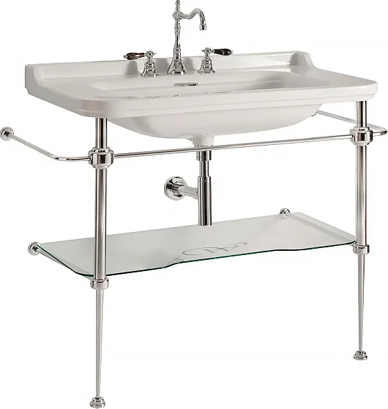 Консоль под раковину со стеклянной полочкой Kerasan Waldorf 9196 index_1 - фото 3