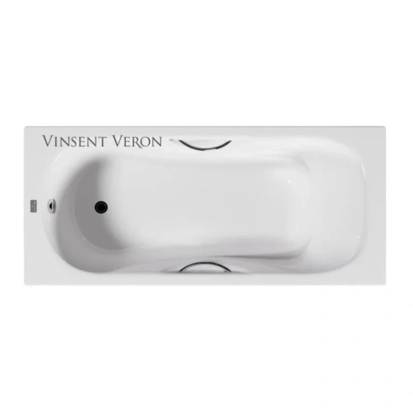 Чугунная ванна Vinsent Veron Aura VAU1808045H/VH0015CH, 180 x 80 см, ручки хром, цвет белый - фото 3