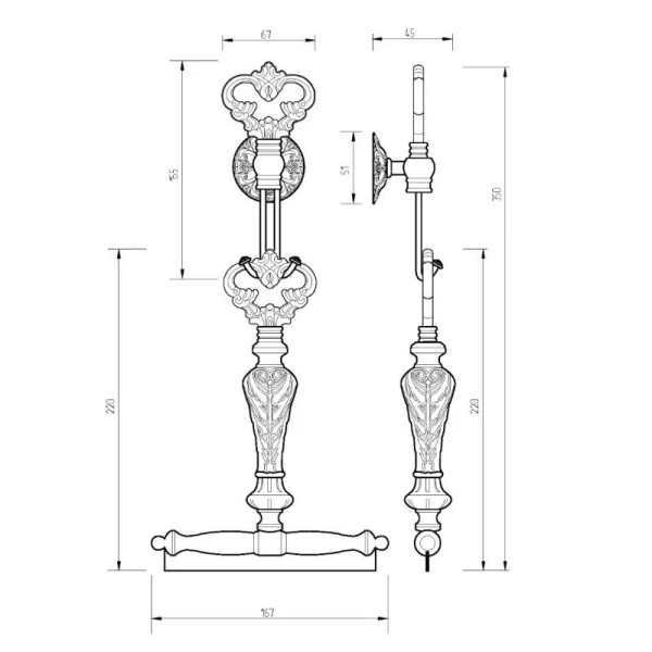 Щетка для чистки стеклянных поверхностей Migliore Elisabetta бронза, классические, ретро, декорированные - фото 2