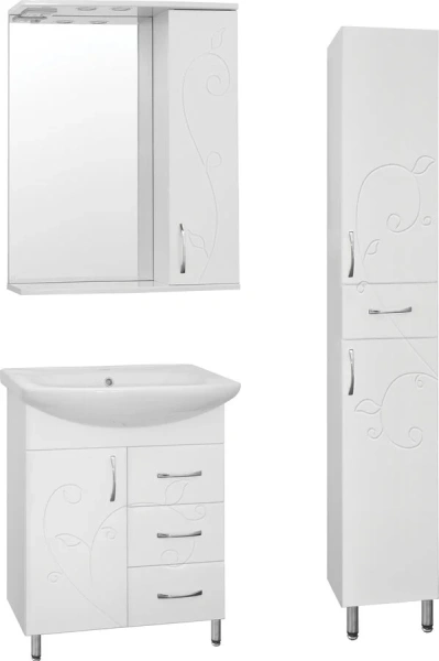 Зеркальный шкаф с подсветкой Style Line Панда 65 см белый, 65 см - фото 3