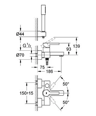 Смеситель для ванны Grohe Lineare 33850000 - фото 2