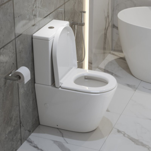 Чаша для унитаза-компакта BelBagno Flay-R безободковая, белые - фото 4