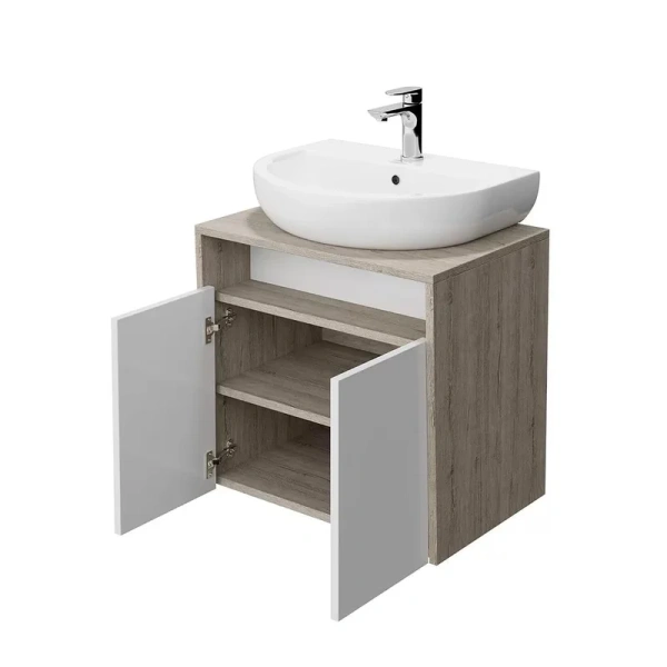 Тумба под раковину подвесная Kerama Marazzi Pro 60 см дуб орегон/белая - фото 3