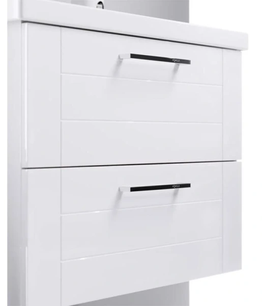 Тумба с раковиной подвесная Aqwella Манчестер MAN01082 80 см с двумя ящиками, современная, hi-tech - фото 3