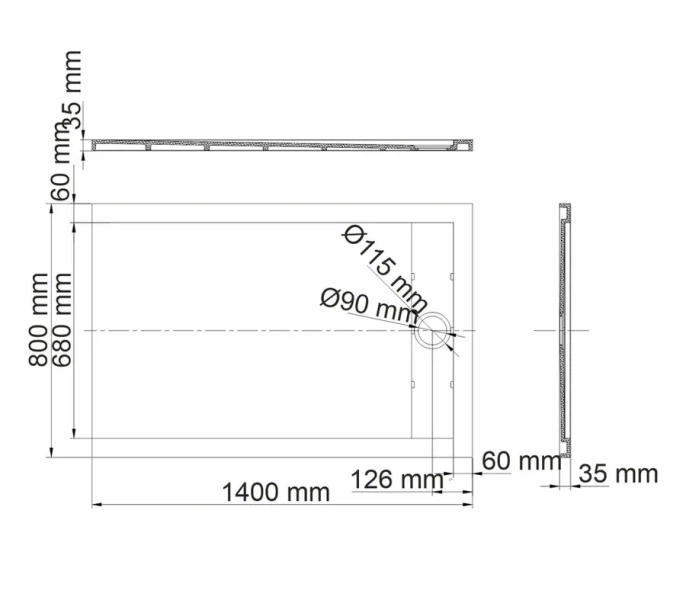 Душевой поддон WasserKRAFT Mindel 140x80 см белый матовый - фото 2