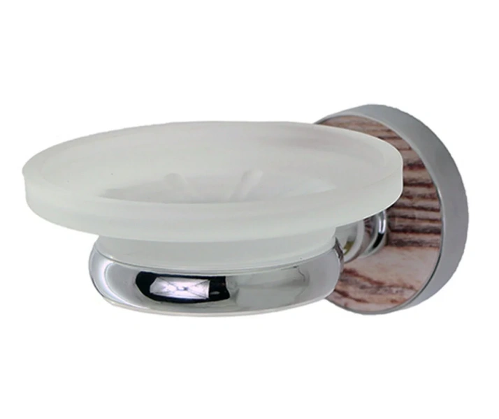 Мыльница WasserKRAFT Regen хром/дерево - фото 1