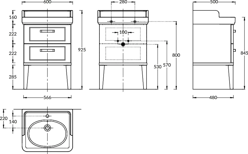 Тумба под раковину напольная Kerama Marazzi Pompei 60 см белая, белая - фото 7