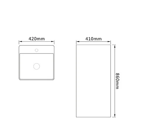 Раковина напольная SantiLine 42 см под мрамор - фото 2
