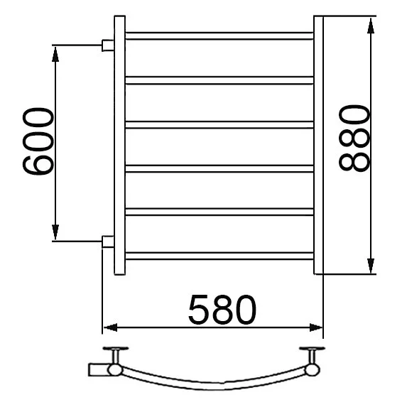 Полотенцесушитель водяной Ника Arc 80x50 см хром - фото 2