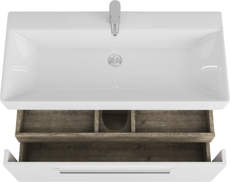 Тумба под раковину подвесная OWL 1975 Ragnar 100 см белая, подвесная, пристенная - фото 4