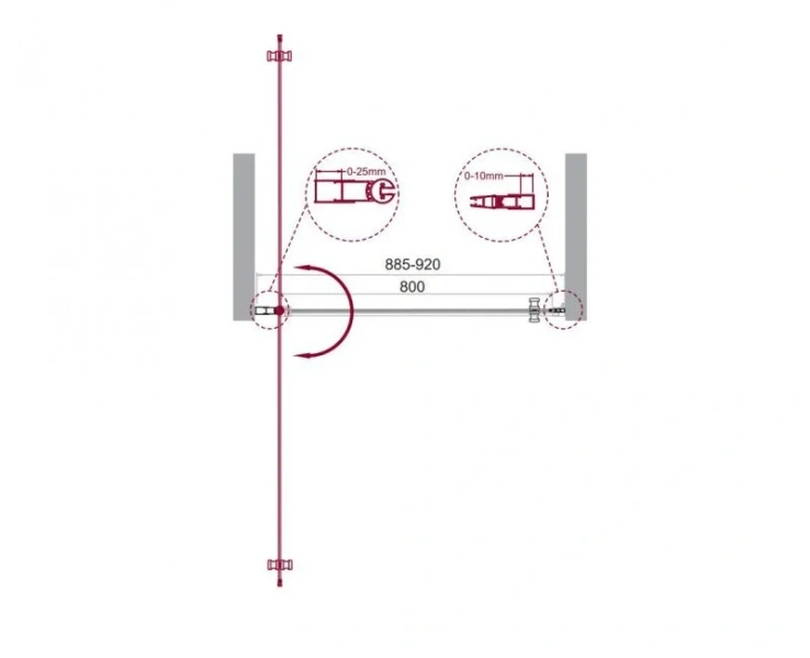 Душевая дверь в нишу BelBagno Etna 90 см с прозрачным стеклом - фото 2