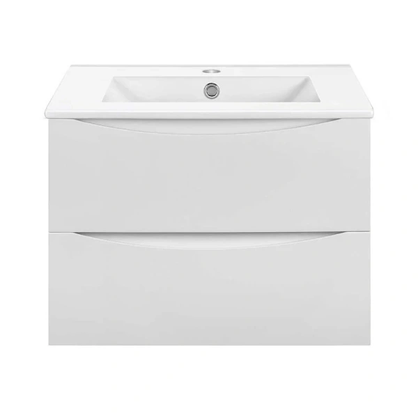 Тумба под раковину подвесная Vincea Mia Slim 70 см белый глянец - фото 1