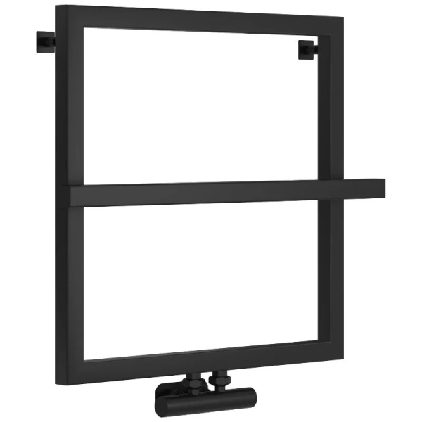 Полотенцесушитель водяной Сунержа Штиль EU50+ 53х53 см черный матовый - фото 1