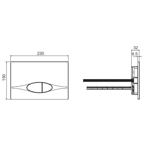 Клавиша смыва Jacob Delafon хром - фото 2