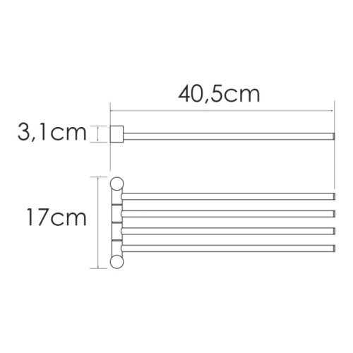 Полотенцедержатель WasserKRAFT Rhin четверной - фото 2