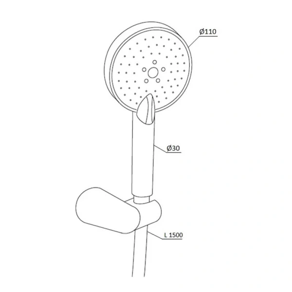 Душевой комплект Damixa Eclipse с настенным держателем и шлангом 9145 - фото 2