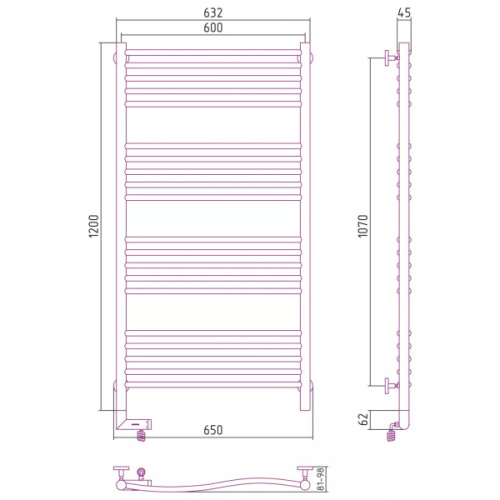 Полотенцесушитель электрический Сунержа Флюид 2.0 60x120 см без покрытия - фото 3