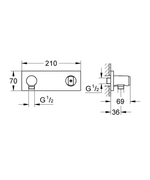 Держатель для душа с подключением для душевого шланга Grohe Grohtherm F 27621000, в наличии - фото 2