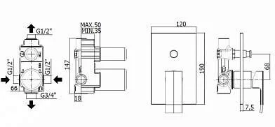 Смеситель для душа Paffoni Elle EL015 с накладкой из металла - фото 4