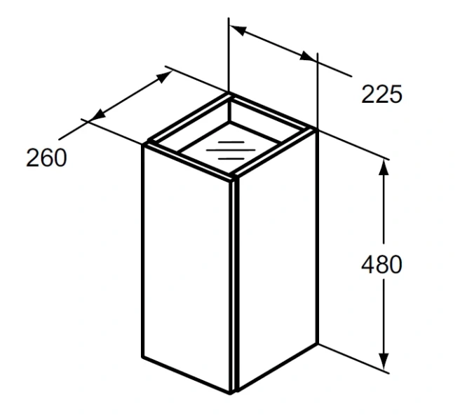 Тумба подвесная Ideal Standard Tonic II R4317 22.5 см с одной дверкой, нет в наличии - фото 2